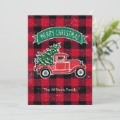  Rood Buffalo Pset Holiday Terug Feestdagenkaart (Staand voorkant)