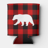 Rood buffelbord en wit Beer Blikjeskoeler (Voorkant)