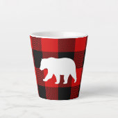 Rood buffelbord en wit Beer Latte Mok (Voorkant)