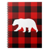 Rood buffelbord en wit Beer Notitieboek (Voorkant)