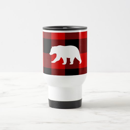 Rood buffelbord en wit Beer Reisbeker (Center)