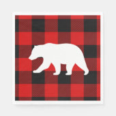 Rood buffelbord en wit Beer Servet (Voorkant)