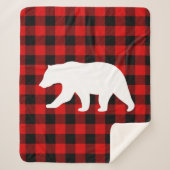 Rood buffelbord en wit Beer Sherpa Deken (Voorkant)
