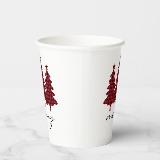 Rood buffelmonster pijnbomen papieren bekers (Rechts)