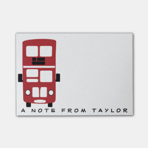 Rood busje met dubbele decker, aangepast, na-it-no post-it® notes