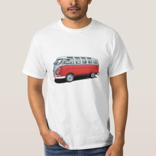 Rood busje T-shirt transporter (Voorkant)