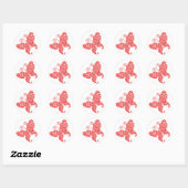 Rood Butterfly Round Sticker (Vel)