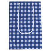Rood cadeau Label op Gingham Medium Gift Bag Medium Cadeauzakje (Achterkant)