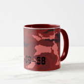 Rood camouflagepatroon mok (Voorkant rechts)