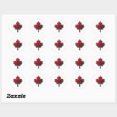 Rood Canadees esdoornblad Ronde Sticker (Vel)