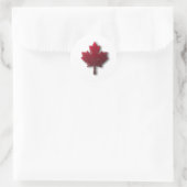Rood Canadees esdoornblad Ronde Sticker (Tas)