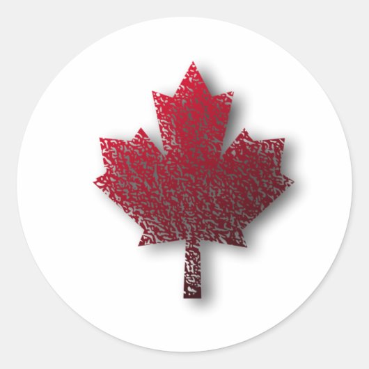 Rood Canadees esdoornblad Ronde Sticker (Voorkant)