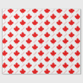 Rood Canadees maffelblad op wit Cadeaupapier (Vlak)