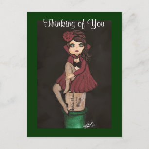 Rood Caped Quantum Cutie denkt aan jou Briefkaart