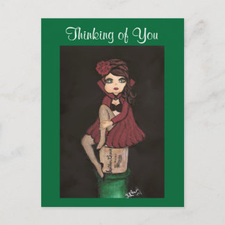 Rood Caped Quantum Cutie denkt aan jou Briefkaart