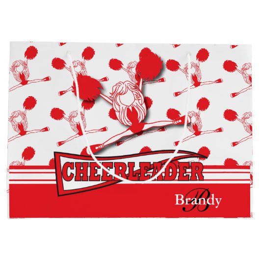Rood-Cheerleader personaliseren Groot Cadeauzakje (Achterkant)