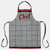 Rood Chef Buffalo Speld Zwart wit Schort (Voorkant)