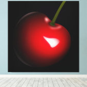 Rood Cherry Canvas Afdrukken - Uw kleur - Tekst (Insitu (Houten vloer))