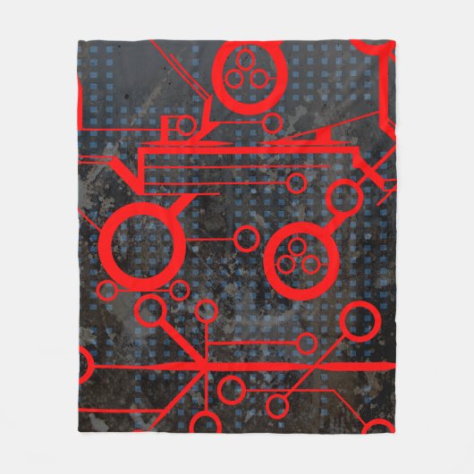 rood circuit fleece deken (Voorkant)