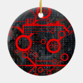 rood circuit keramisch ornament (Achterkant)