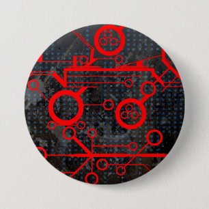 rood circuit ronde button 7,6 cm