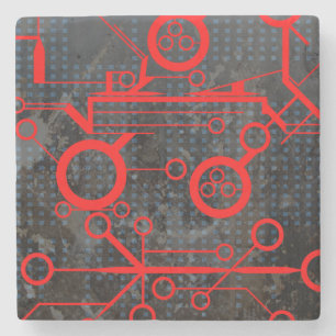 rood circuit stenen onderzetter