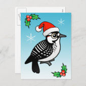 Rood-Cockaded de Kerstman van de Specht Feestdagenkaart (Voorkant / Achterkant)