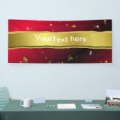 rood, confetti, zwart, goud, banner, sjabloon, spandoek (Beurs)