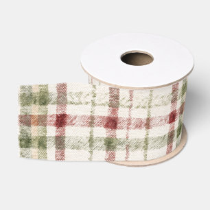 Rood Crème Groen Strepen Kerst Grosgrain Lint