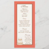 Rood/Creme Trouwtaart Menu Labels (Voorkant)