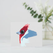 Rood-Crested Cardinaal Bird Briefkaart (Staand voorkant)