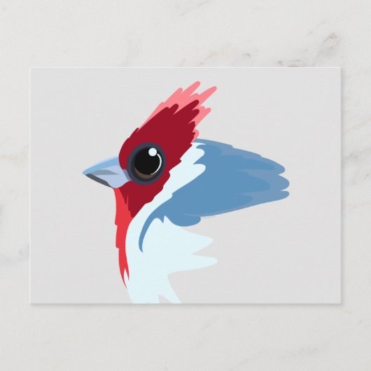 Rood-Crested Cardinaal Bird Briefkaart (Voorkant)