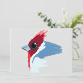 Rood-Crested Cardinaal Bird Kaart (Staand voorkant)
