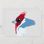 Rood-Crested Cardinaal Bird Kaart (Voorkant / Achterkant)