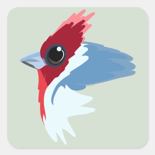 Rood-Crested Cardinaal Bird Vierkante Sticker (Voorkant)