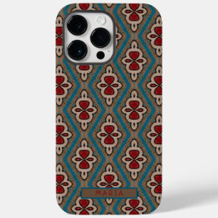 Rood Cyaan Koper Azulejos Tegel Elegantie Naam Case-Mate iPhone 14 Pro Max Hoesje