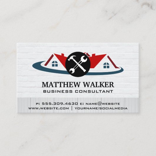 Rood Dak Home | Hardware Gereedschap Visitekaartje (Voorkant)