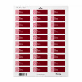 Rood damastpatroon; Schattige Etiket (Full Sheet)