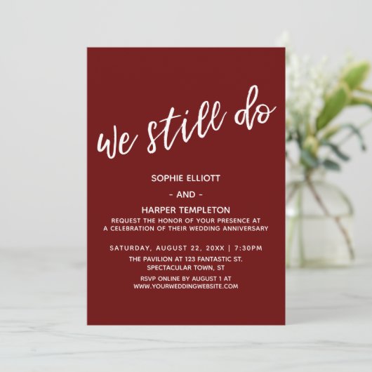 Rood, dat doen we nog steeds Moderne handschrift v Kaart (Staand voorkant)