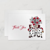  rood De Rozen schilderen Bedankkaart (Voorkant / Achterkant)