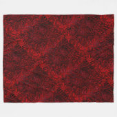 Rood decoratief bloemstoffenontwerp klein fleece deken (Voorkant (Horizontaal))