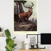  rood deer schilderen (1909) poster (Thuiskantoor)