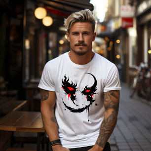 Rood-demonisch T-shirt in het donker