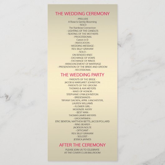 Rood diamanten-weddenschap rond wit en goud programma (Achterkant)