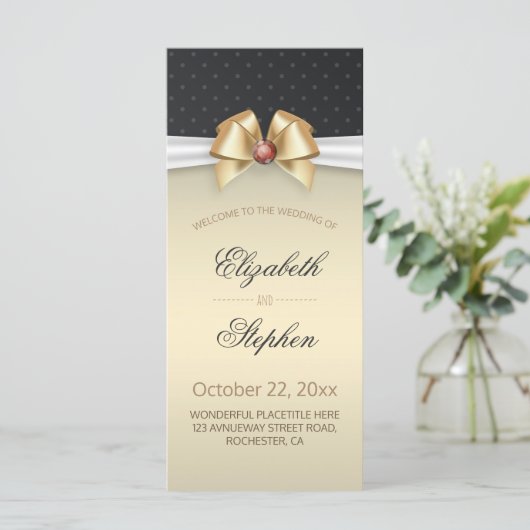 Rood diamanten-weddenschap rond wit en goud programma (Staand voorkant)