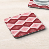 Rood diamantpatroon bier onderzetter (Linkerzijde)