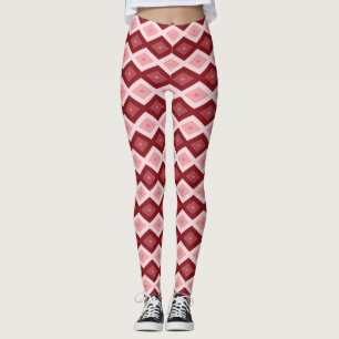 Rood diamantpatroon leggings