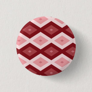 Rood diamantpatroon ronde button 3,2 cm