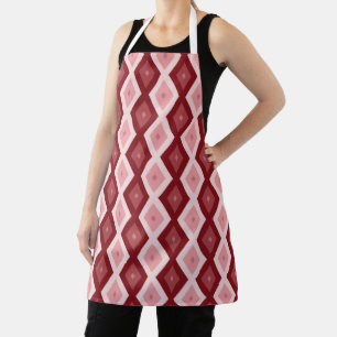 Rood diamantpatroon schort