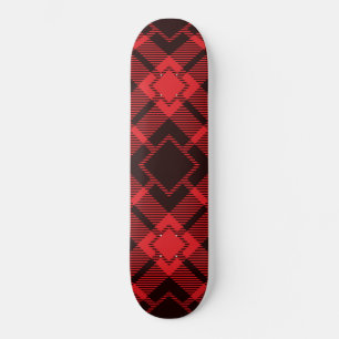 Rood diamantpatroon skateboard